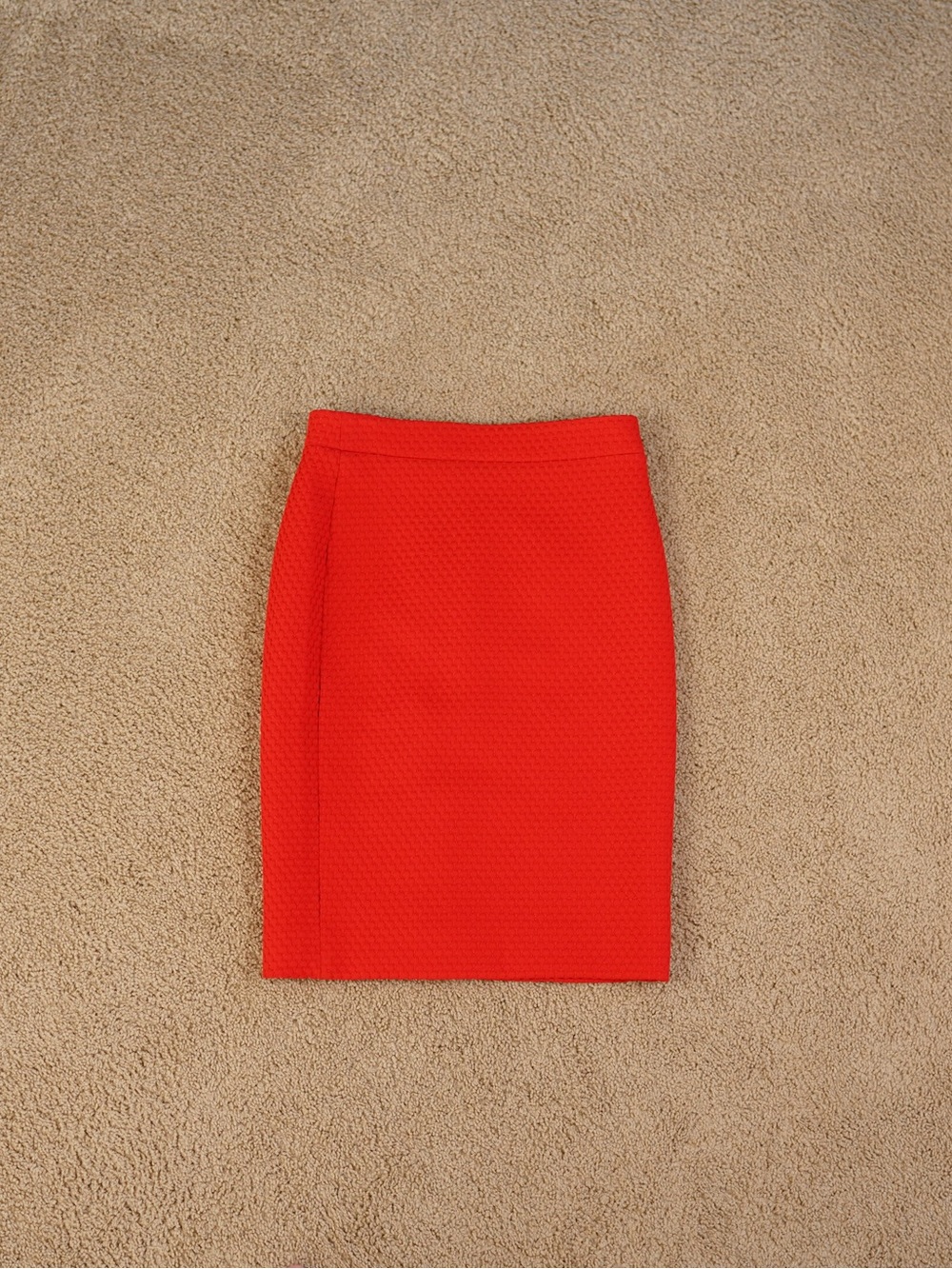J. Crew Bright Red Textured Pencil Skirt